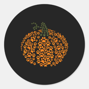 Paw Print Halloween Pumpkin Ghost Paw Dog Katze Li Runder Aufkleber