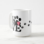 Paw Print Heart Coffee Tasse (Vorderseite Links)