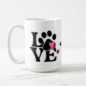 Paw Print Heart Coffee Tasse (Links)