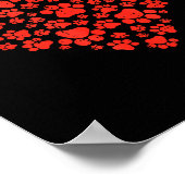 Paw Print Heart Cute Valentines Day Dog Cat Lover  Poster (Ecke)