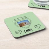 Paw Print Heart - Forever Love Tribute Getränkeuntersetzer (Linke Seite)