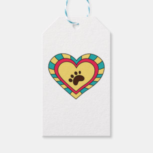 Paw Print Heart Geschenkanhänger