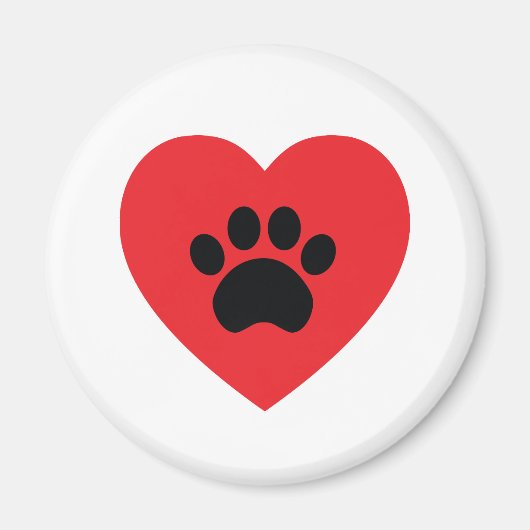 Paw Print Heart Magnet (Vorne)