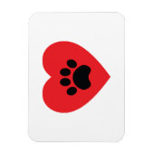Paw Print Heart Magnet (Vertikal)