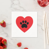 Paw Print Heart Paper Napkins Serviette (Beispiel)