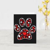 Paw Print Heart Pattern Valentines Day Cute Dog Pu Karte (Gelbe Blume)
