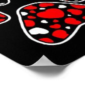 Paw Print Heart Pattern Valentines Day Cute Dog Pu Poster (Ecke)