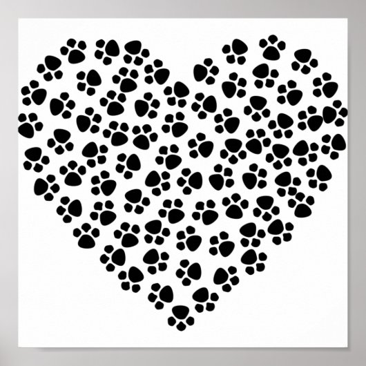 Paw Print Heart Poster (Vorne)