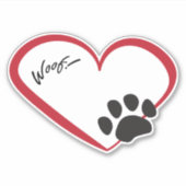 Paw Print Heart Sticker (Vorderseite)