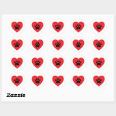 Paw Print Heart Sticker (Blatt)