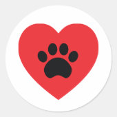 Paw Print Heart Sticker (Vorderseite)