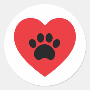 Paw Print Heart Sticker