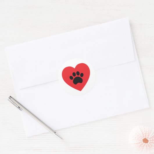 Paw Print Heart Sticker (Umschlag)