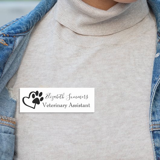 Paw Print Heart Vet Veterinary Business Namensschild