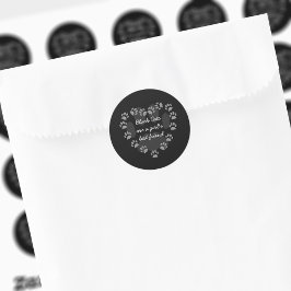 Paw Print Heft Black Cat Liebe Quotenaufkleber Runder Aufkleber