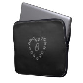 Paw Print Heft Monogram Black Laptop Sleeve (Vorderseite Links)