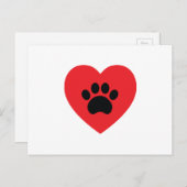 Paw Print Heft Postcard Postkarte (Vorne/Hinten)