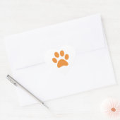 Paw Print Herz-Aufkleber (Umschlag)