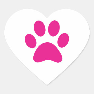 Paw Print Herz-Aufkleber
