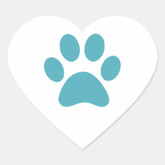Paw Print Herz-Aufkleber