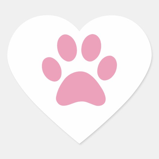 Paw Print Herz-Aufkleber (Vorderseite)