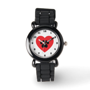 Paw Print Herz nummerierte Armbanduhr