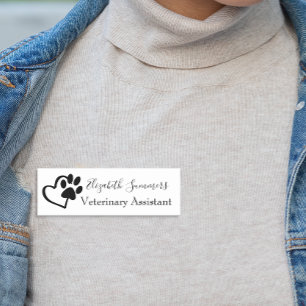 Paw Print Herz Tierarzt Veterinärpraxis Namensschild