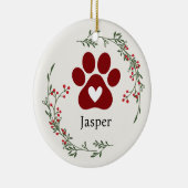 Paw Print Holly und Berry Weihnachtsschmuck (Rechts)