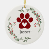 Paw Print Holly und Berry Weihnachtsschmuck (Vorne)