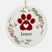 Paw Print Holly und Berry Weihnachtsschmuck (Hinten)