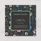 Paw Print Holographic Vielen Dank für Ihre Rabatte Quadratische Visitenkarte (Rückseite)