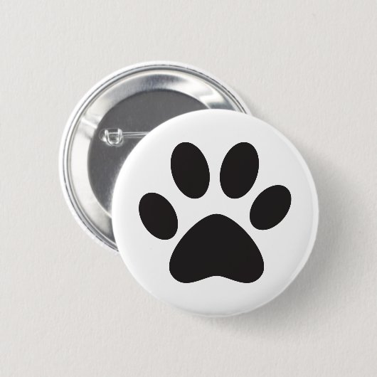 Paw Print Hund Katze Tier Füßchen Welpe Button (Vorne & Hinten)
