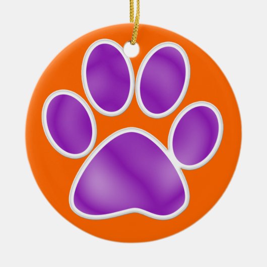 Paw Print Keramik Ornament (Vorne)