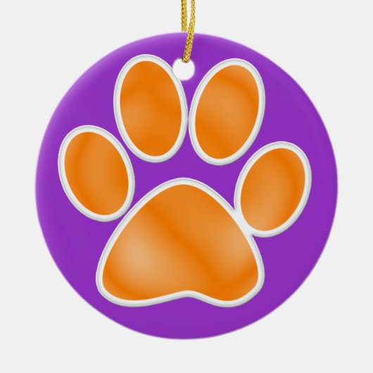 Paw Print Keramik Ornament (Vorne)
