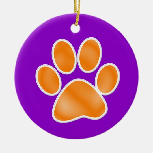 Paw Print Keramik Ornament (Vorne)