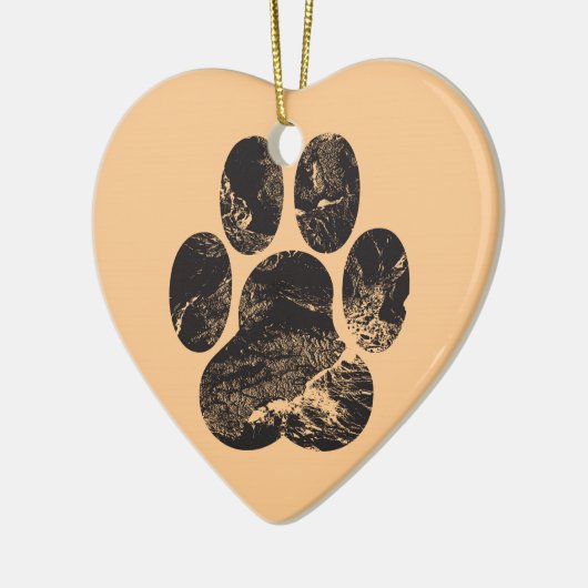 Paw Print Keramikornament (Links)