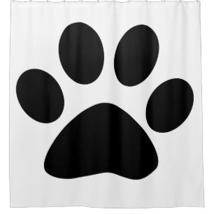 Paw Print Large Pattern Schwarz-weißes Cool Stilv Duschvorhang