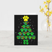 Paw Print Merry Christmas Tree Lights Dog Or Cat M Karte (Gelbe Blume)