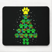 Paw Print Merry Christmas Tree Lights Dog Or Cat M Mousepad (Vorne)