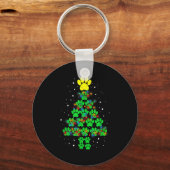 Paw Print Merry Christmas Tree Lights Dog Or Cat M Schlüsselanhänger (Vorderseite)