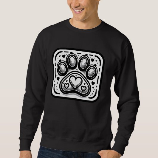 Paw Print mit Herzformen für Hundefreunde Sweatshirt (Vorderseite)