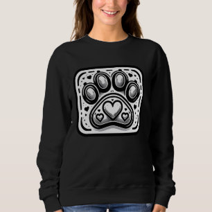 Paw Print mit Herzformen für Hundefreunde Sweatshirt