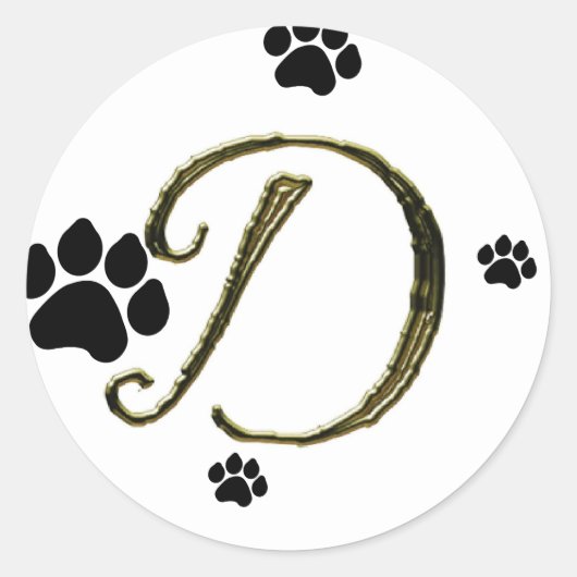 Paw Print Monogram Sticker (Vorderseite)
