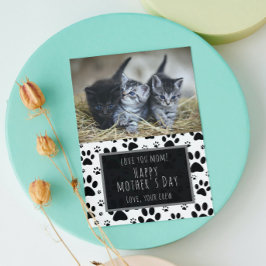Paw Print Mother's Day Foto Card von Haustieren Feiertagskarte