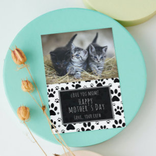Paw Print Mother's Day Foto Card von Haustieren Feiertagskarte