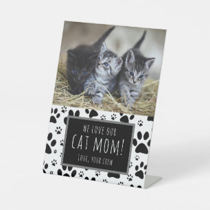Paw Print Mother's Day Foto von Katzen Hund Hausti Sockelschild