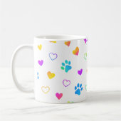 paw print mug, heart pattern mug, rainbow pet mug kaffeetasse (Links)