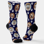 Paw Print Navy Socks Socken (Gewinkelt)