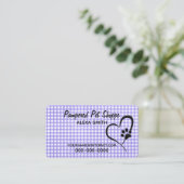 Paw Print on Gingham for Pet Grooming Visitenkarte (Stehend Vorderseite)