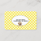 Paw Print on Gingham for Pet Grooming Visitenkarte (Rückseite)